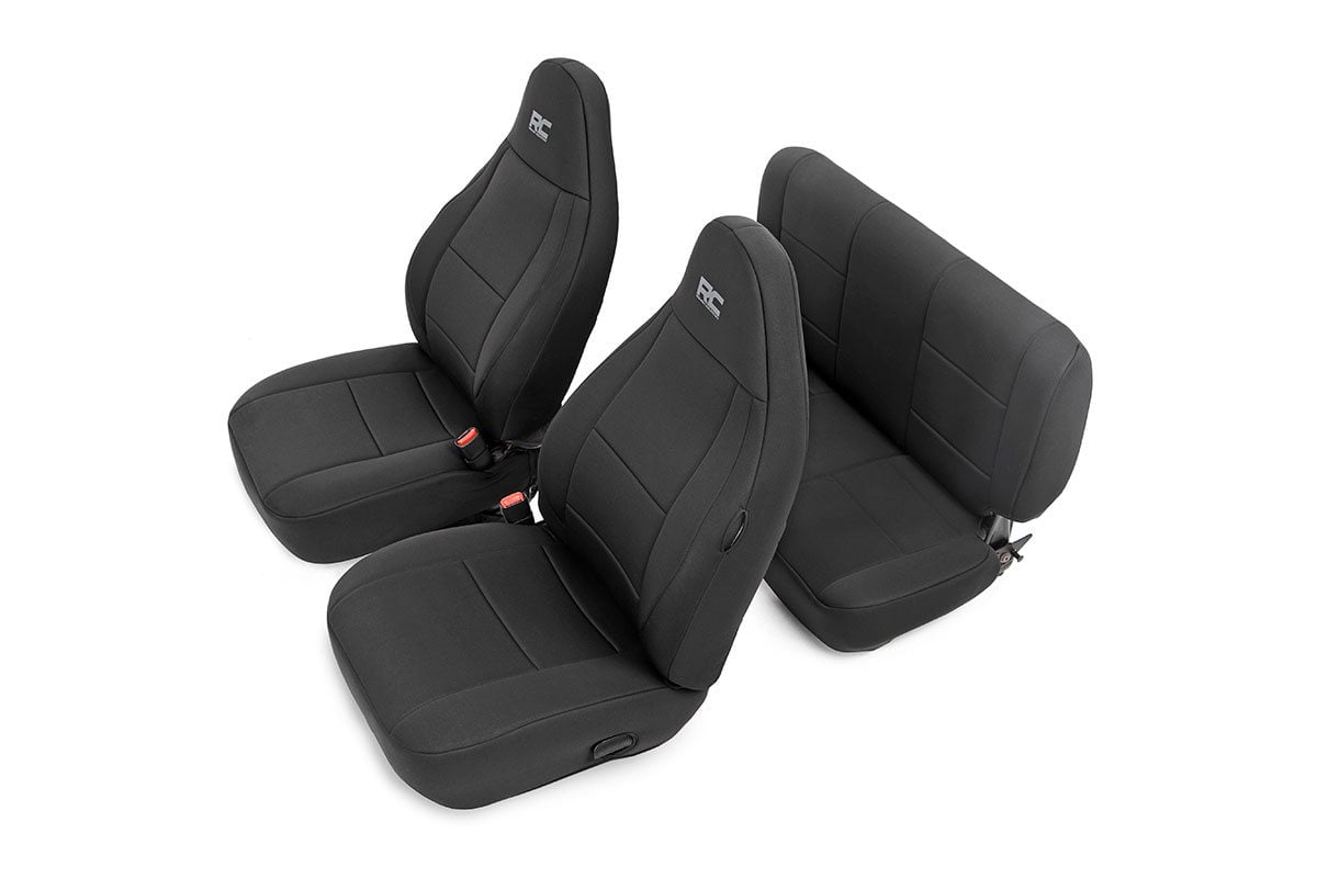 Jeep Wrangler Seat Covers - Front and Rear - Rough Country - Neoprene - '97-'02